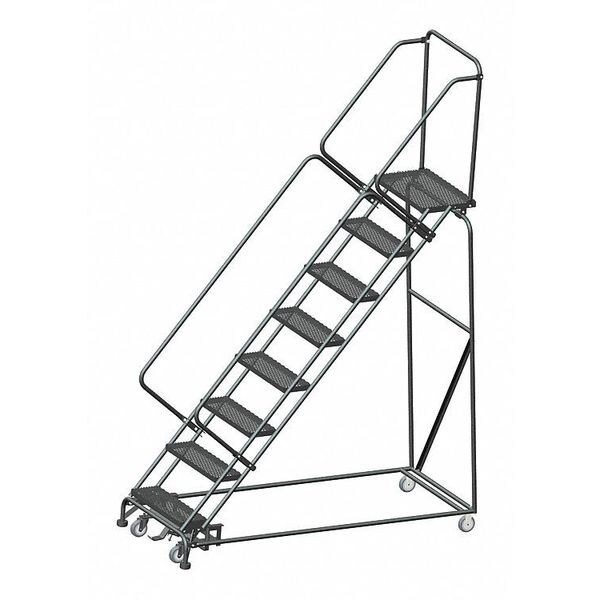 113" H Steel Rolling Ladder, 8 Steps, 450 lb. Load Capacity