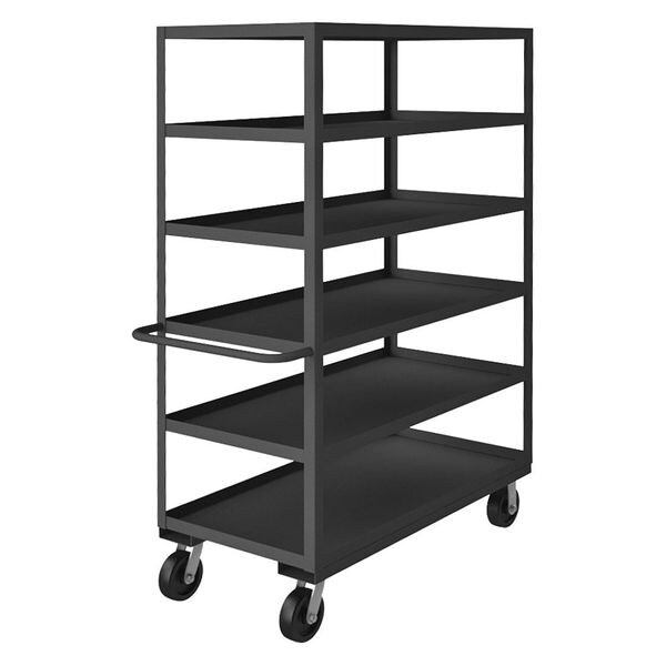 Utility Cart with Lipped Metal Shelves, Steel, 3,000 lb Load Capacity, 6 Shelves, 54 in L, 73 in H