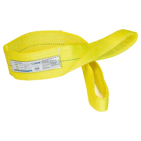 Web Sling, Flat Eye, 3 ft L, 17800 lb Cap.