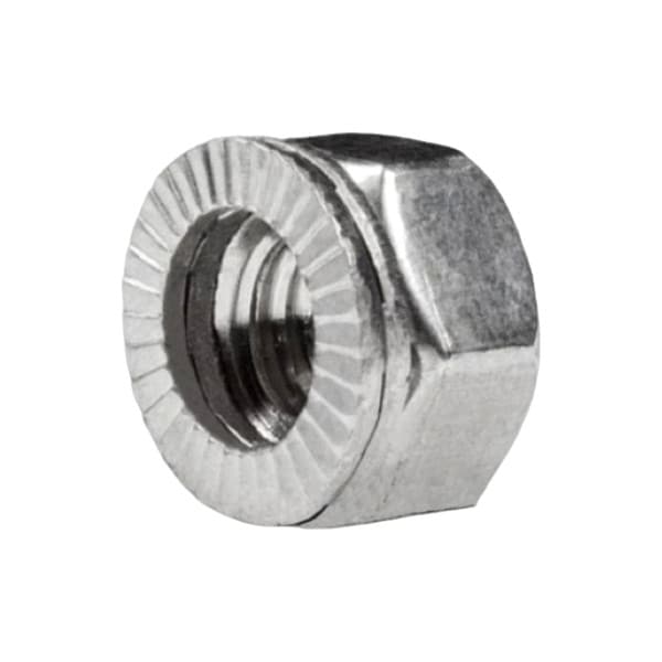 2-Piece Wedge Lock Nut, M22-2.5, Stainless Steel, A4-80, Plain, 18 3/4 mm Ht, 10 PK