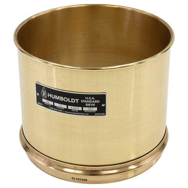 Wet Washing Sieve, 8 In, No 200, 6 In Deep