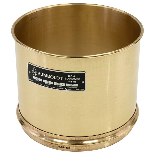 Wet Washing Sieve, 8 In, No 200, 6 In Deep