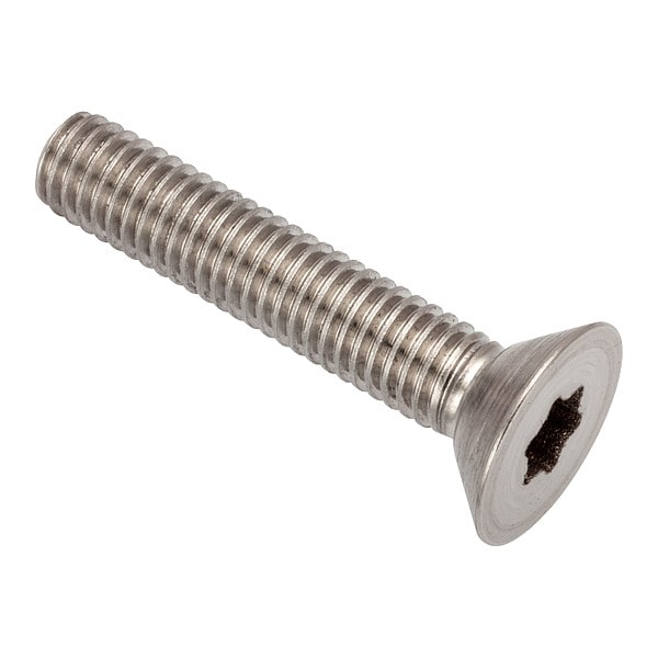 #10-32 Socket Head Cap Screw, Flat, Plain Stainless Steel, 1 in Length