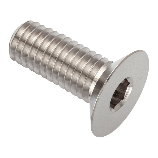 M10-1.50 Socket Head Cap Screw, Flat, Plain 316 Stainless Steel, 25 mm Length