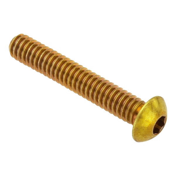 1/2"-13 Socket Head Cap Screw, Button, Plain Brass, 1-3/4 in Length