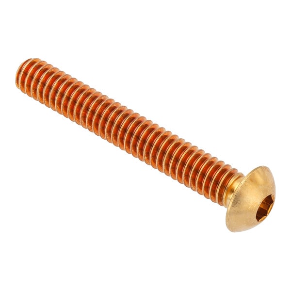 5/16"-24 Socket Head Cap Screw, Button, Plain Brass, 1-3/4 in Length