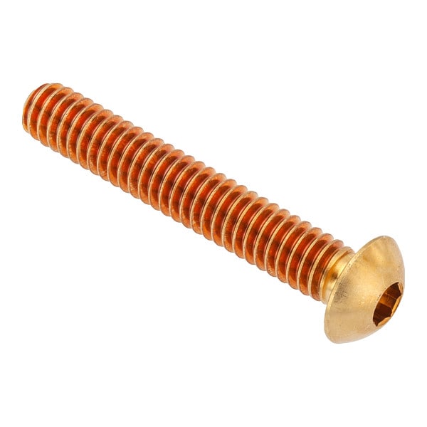 5/16"-18 Socket Head Cap Screw, Button, Plain Brass, 1-5/8 in Length