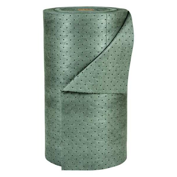 Sorbent Roll, 49 gal, 30 in x 150 ft, Universal, Gray, Polypropylene