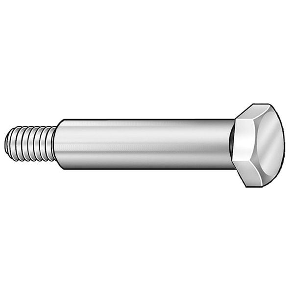 Shoulder Screw, 3/8"-16 Thr Sz, 3/4 in Thr Lg, 1 9/16 in Shoulder Lg, 18-8 Stainless Steel