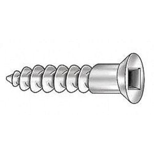 Wood Screw, #12, 2-1/2 in, Zinc Yellow Steel Flat Head Square Drive, 100 PK