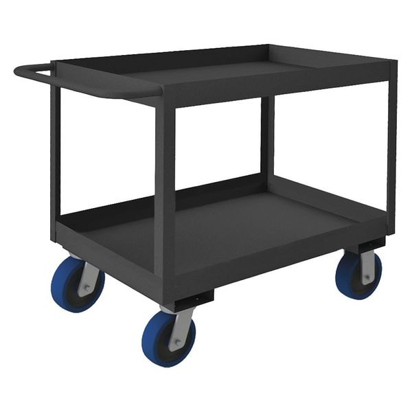 Utility Cart with Deep Lipped Metal Shelves, Steel, 3,600 lb Load Capacity, 2 Shelves, 36 in L
