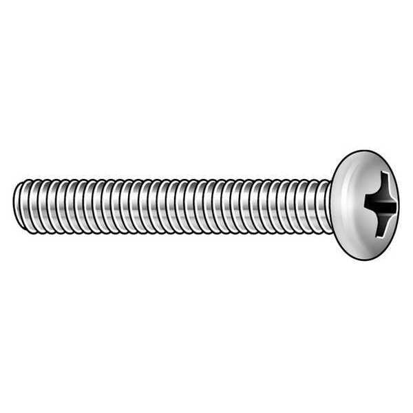 #10-32 x 1-3/4 in Phillips Pan Machine Screw, Plain Stainless Steel, 100 PK