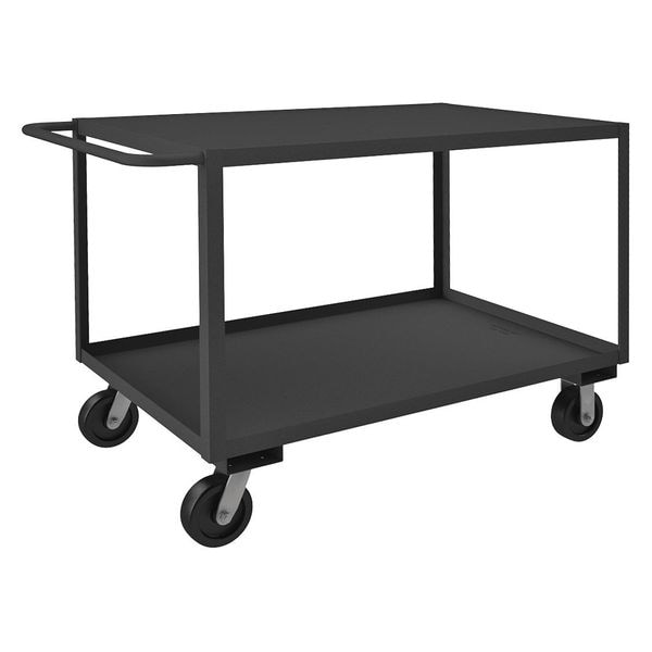 Utility Cart with Lipped & Flush Metal Shelves, Steel, 3,000 lb Load Capacity, 2 Shelves, 36 in H