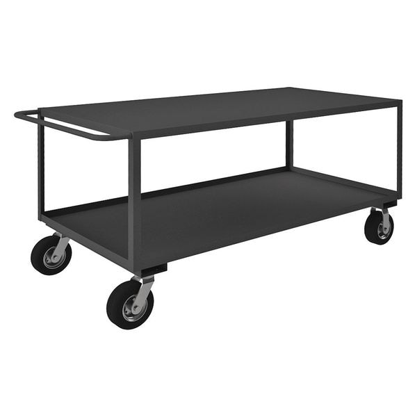 Utility Cart with Lipped & Flush Metal Shelves, Steel, 3,000 lb Load Capacity, 2 Shelves, 36 in H