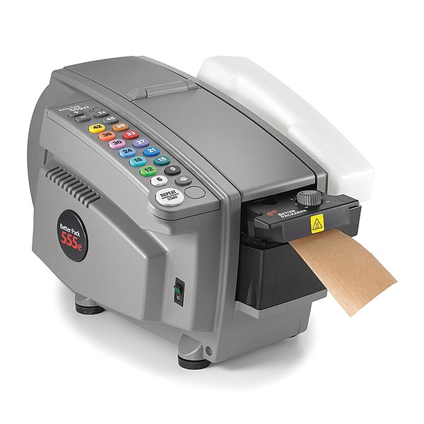 Tape Dispenser, 3 in Max. Tape Width. 10 in Tape Core Dia, Gray