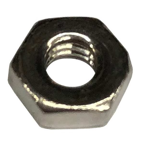 Hex Nut, #6-32, 18-8 Stainless Steel, Not Graded, Plain, 7/64 in Ht, 30000 PK