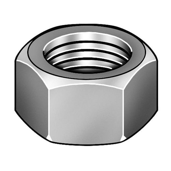 Hex Nut, 5/8"-18, Steel, Not Graded, Black Oxide, 35/64 in Ht, 25 PK