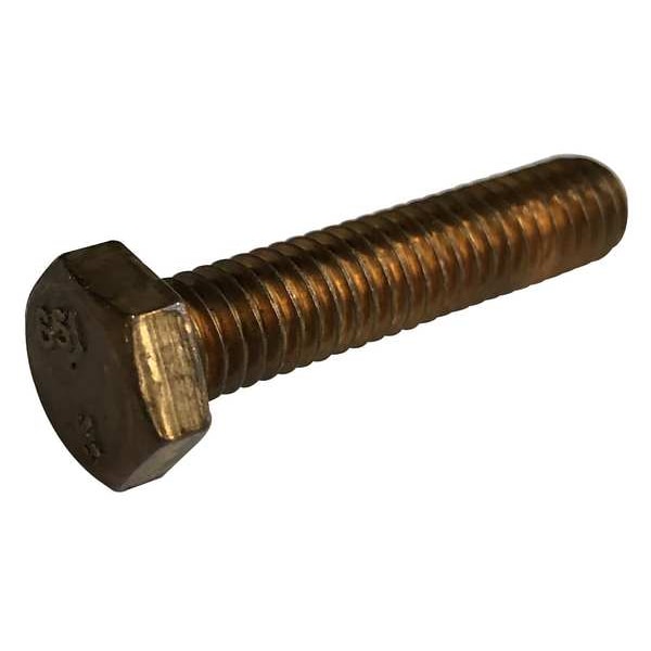 Not Graded, 5/16"-18 Hex Head Cap Screw, Plain Bronze, 1 in L, 25 PK
