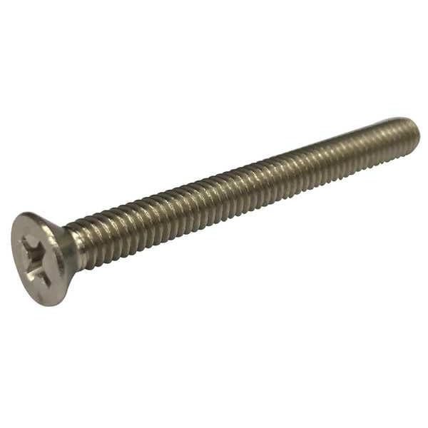 #10-32 x 1-3/4 in Phillips Flat Machine Screw, Plain 18-8 Stainless Steel, 100 PK