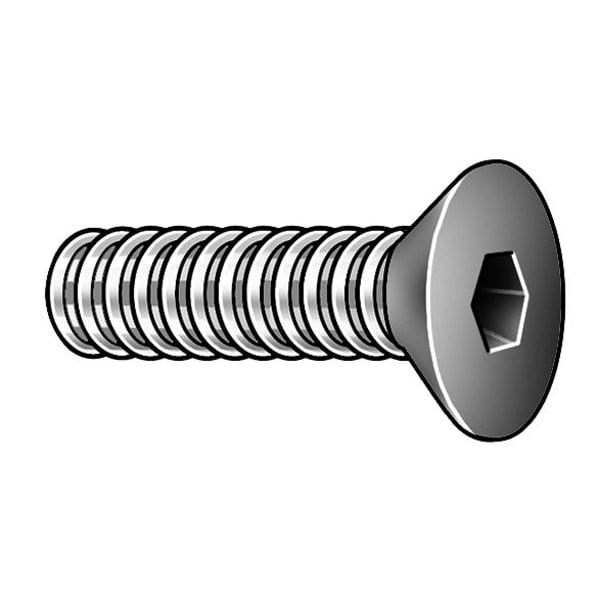 #10-32 Socket Head Cap Screw, Flat, Black Oxide Alloy Steel, 3/8 in Length, 100 PK