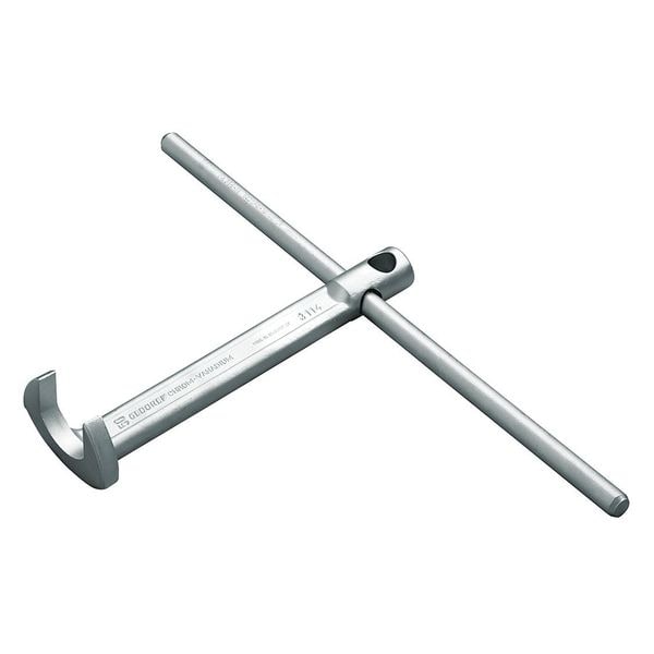 Metric Crowfoot Wrench w/Tommy Bar, 24mm Open End, Chrome Plated