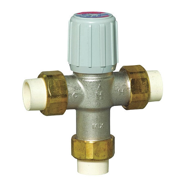 AM-1 SERIES LEAD FREE MIXING VALVE 3/4", 100-145F, UNION CPVC