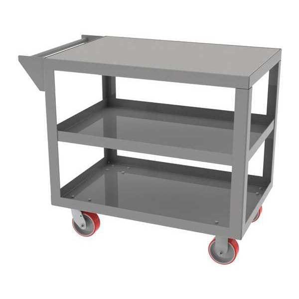 Cart, 24"Dx36"L, 2 Shelf, No Retainer Lip