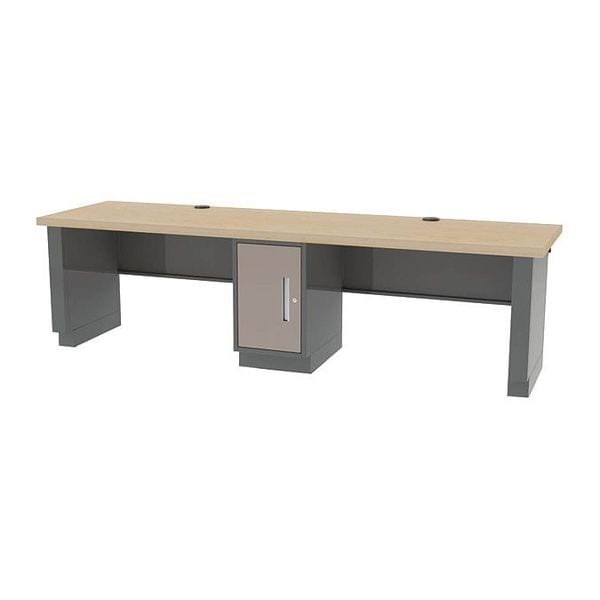 Workstation Desk Work Station, 10 ft. Lab Height, 10 ft. H, Hardwood, Maple