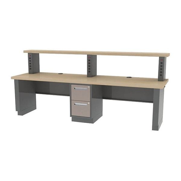 Pre Engineered Work Stations Workstation, 30" D X 53-1/2" H, 120" W X Hardwood, Maple