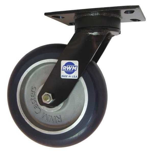 Maint Free Rgd, w/6x2" Solid Elast Wheel