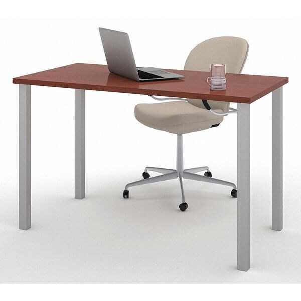 Rectangle Table Desk, 24" W, 47.6" L, 29" H, Laminate Top, Bordeaux