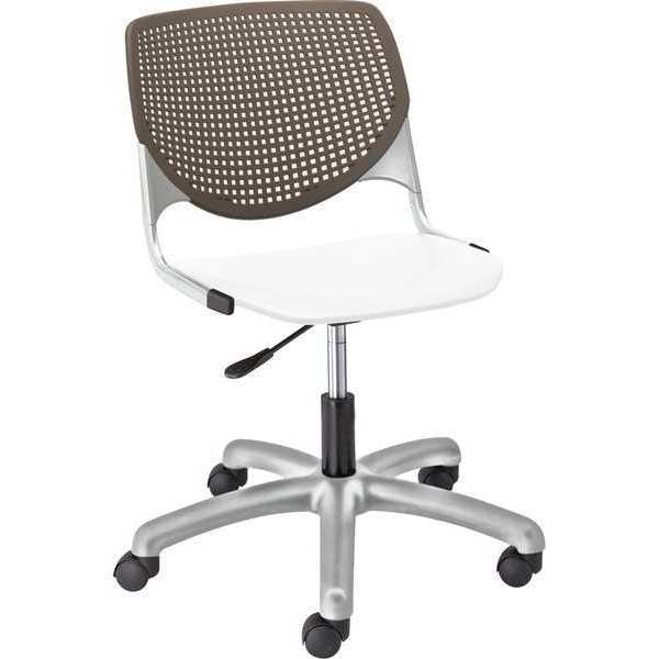 Task Chair, 15-1/2" to 20", Brownstone, White