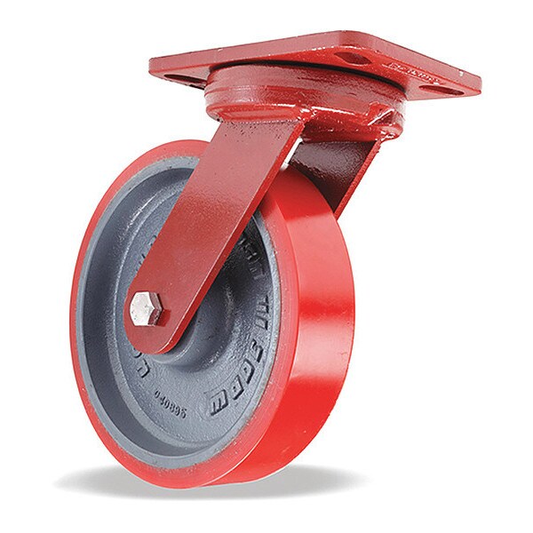 Kingpinless Swivel Caster, 8" x 2" Ultralast (95A) Wheel, 3/4" Sealed Precision Ball Bearings