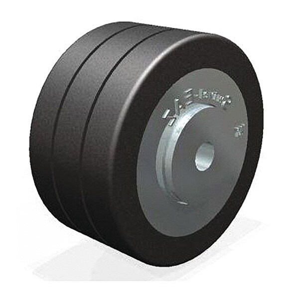 Swivel-EAZ Triple Wheel Black 75D Flat Tread on Aluminum Core 6" Diameter x 3" W x 3 1/2" Hub L