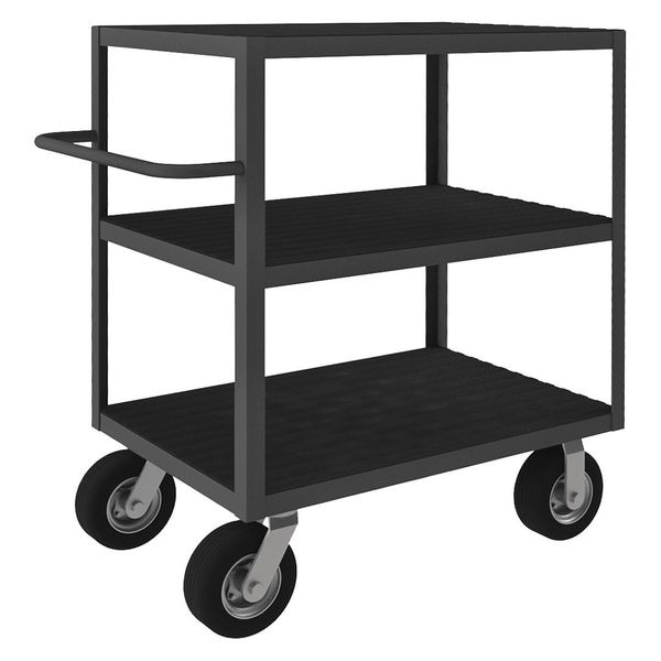 Instrument Cart with Flush Metal Shelves, Steel, 1,200 lb Load Capacity, 3 Shelves, 66 1/2 in L