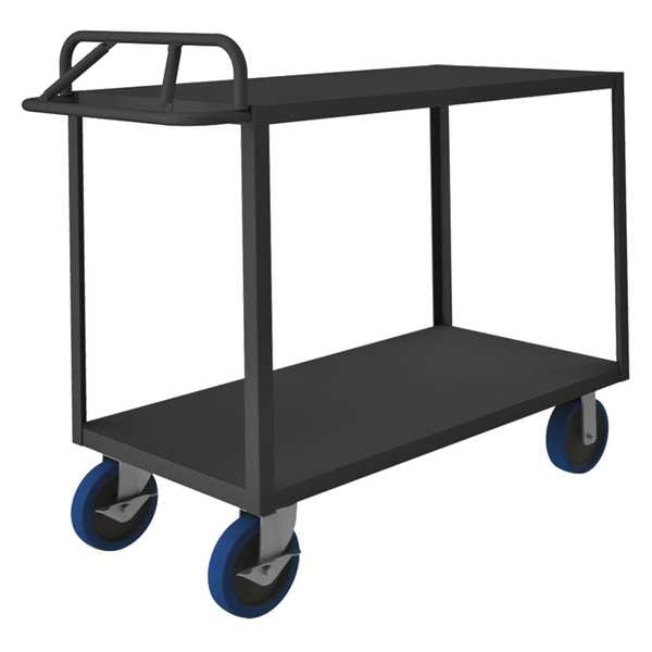 Utility Cart with Flush Metal Shelves, Steel, 3,600 lb Load Capacity, 2 Shelves, 54 1/4 in L