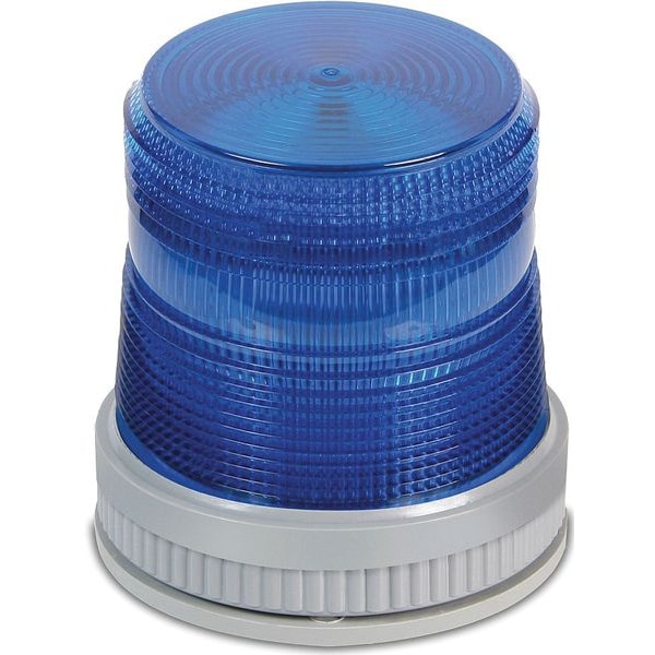 Warning Light, Blue, LED, 120V AC, 65 FPM, 3 3/4 in Dia., Surface