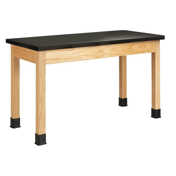 Rectangle Table, 60" W, 62" L, 30" H, ChemGuard Laminate, black
