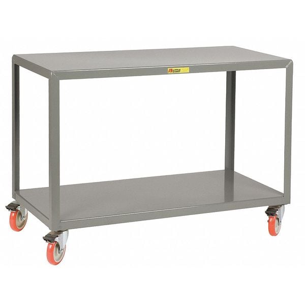 Mobile Table, 2 Shelves, 48" L x 24" W