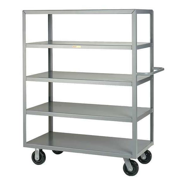 Stock Cart, Flush, 5 Shelf, 48x30, Gray