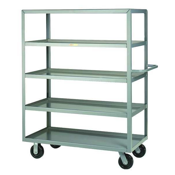 Stock Cart, Lip Up, 5 Shelf, 36x24, Gray