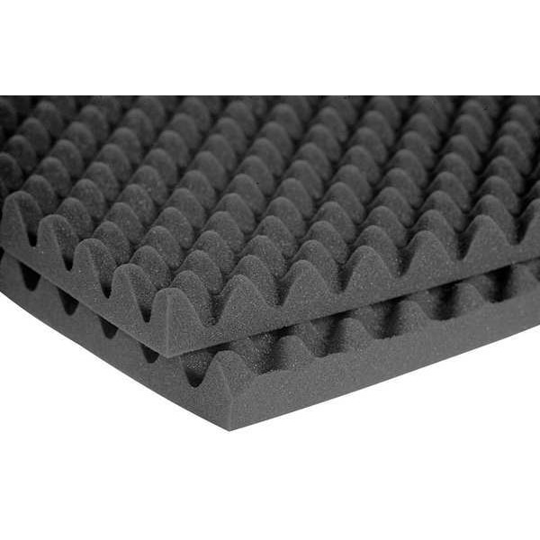 Acoustic Panel, 0.7 NRC, Foam, 4 ft W, 8 ft L, 2 in Thick, Gray, 2 PK