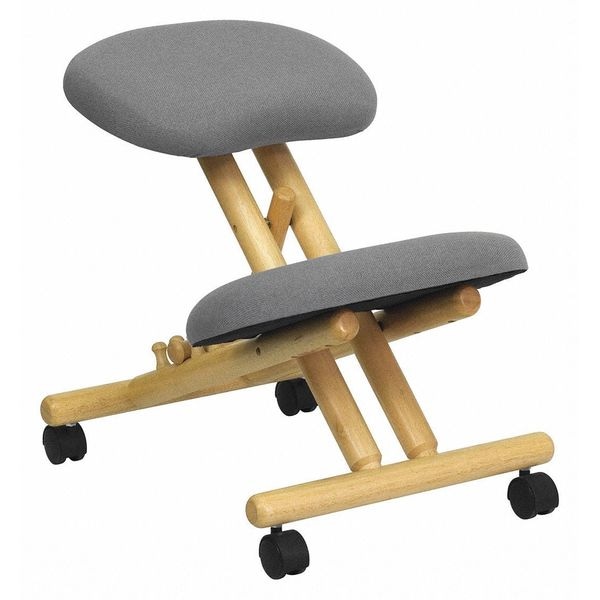 Mobile Wood Kneeler Chair, Gray