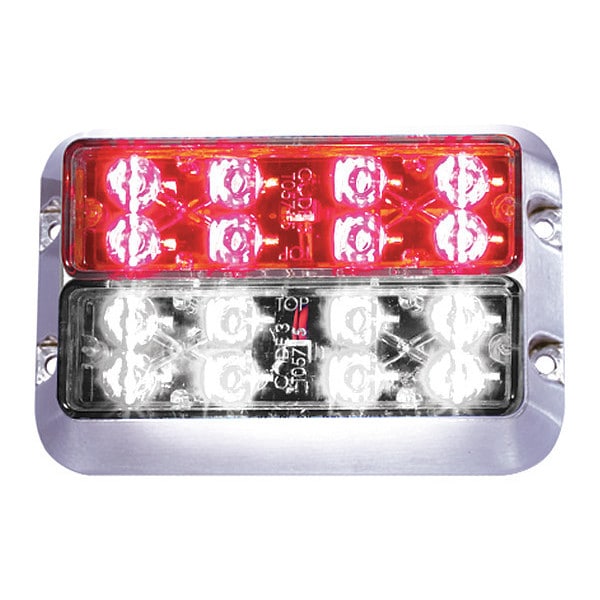 Stacked LED X, Alum Bezel, White/Red
