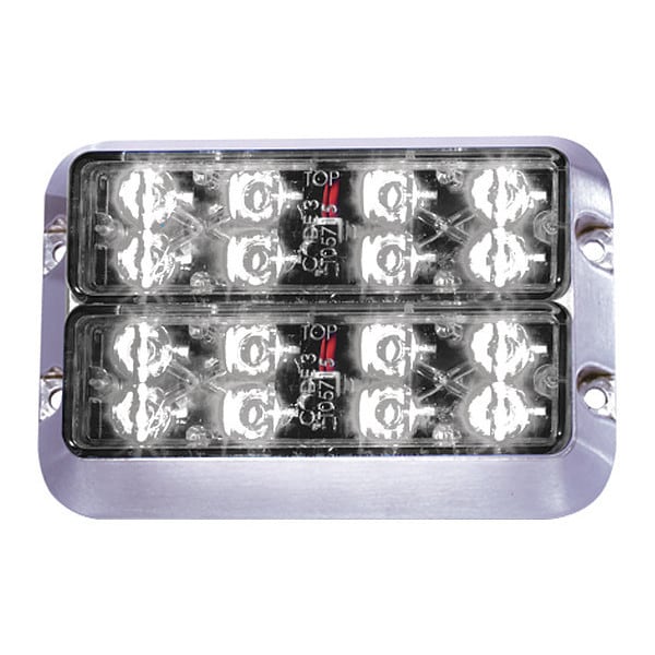 Stacked LED X, Alum Bezel, White/White
