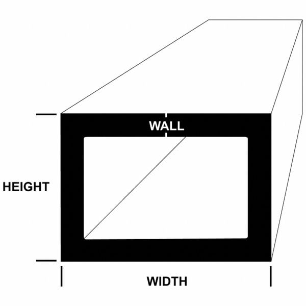 SS Rectangle Tube 304, 6 ft
