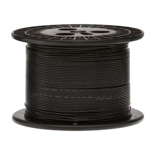 24 AWG Gauge UL1061 Stranded Hook Up Wire, 300V, 0044 Diameter, Black, 250 ft Length