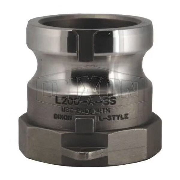 Vent-Lock Type A Cam and Groove Adapter, 1 in x 1-11-1/2, Male Adapter x FNPT, 316 SSss Steel
