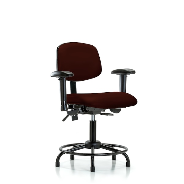 Desk Chair Desk Chair, RT AA, Glides, Vinyl, Burg, Adjustable Arms, 18" to 23" Height, Vinyl, Burgundy
