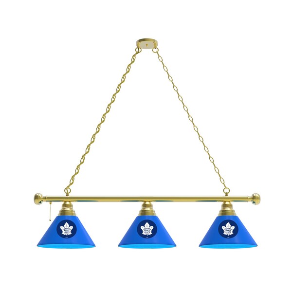 Toronto Maple Leafs 3 Shade Billiard Light, Brass Fixture